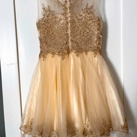 Gold sequin top grad dress - Picture 3 of 4